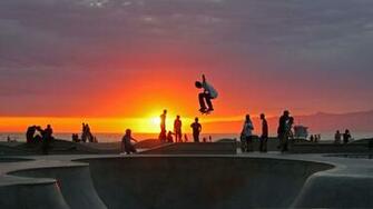 Skateboarding At Venice Beach California Wallpaper By T1000