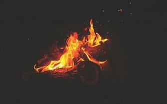Wallpaper Bonfire Flame Night Ultra