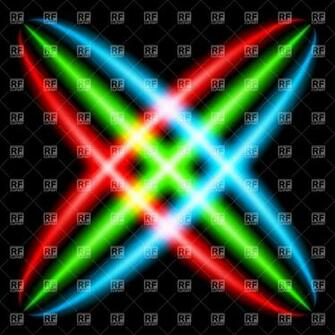 Abstract Cross Rgb Neon Rays Royalty Vector Clipart