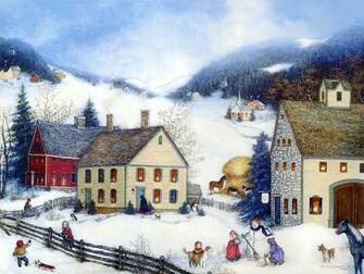 Wallpaper Americana Art Painting Topiary Falls