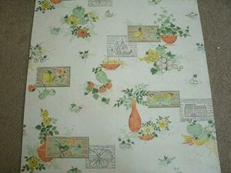 Vintage Roll Wallpaper Rooster Chicken Duck Butterfly Ivy Flowers Fru