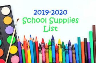 School Supplies On White Background Mount Pleasant Junior High