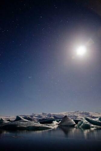 Iceland Moon iPhone HD Wallpaper