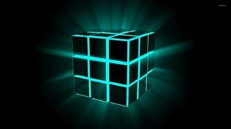 Neon Cube Wallpaper 3d