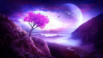 Purple Tree Wallpaper