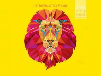 October Bold As Lion Desktop Calendar Monthly Calendars