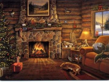 Christmas Desktop Wallpaper Fireplace