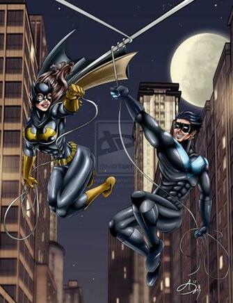 Nightwing And Batgirl By AsHDayart