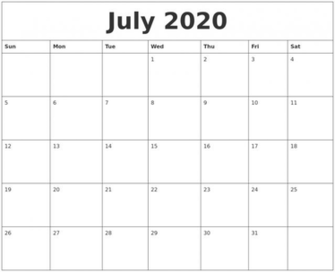 Awesome July Calendar Pdf Word Excel Template