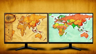 Dual Monitor Map Wallpaper