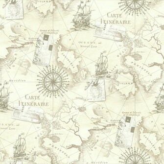 Arthouse Navigator Cartography Vintage Nautical Map Wallpaper