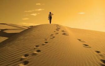 Man Walking In Desert Wallpaper HD
