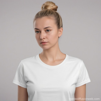 Blonde Woman In White T Wallpaper