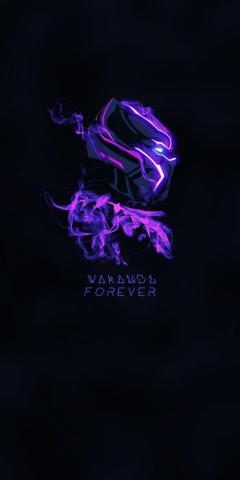 Black Panther Purple Glow iPhone Wallpaper