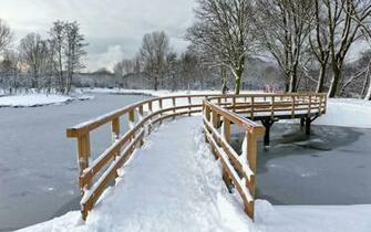 Snow Covered City Park Id Buzzerg