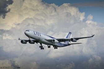 Wallpaper Airbus A340 Flight Clouds Desktop