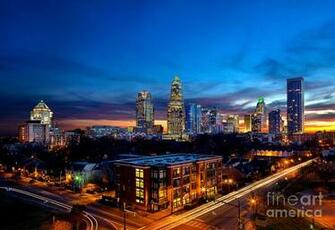Downtown Charlotte With Skyline In Background Photograph By