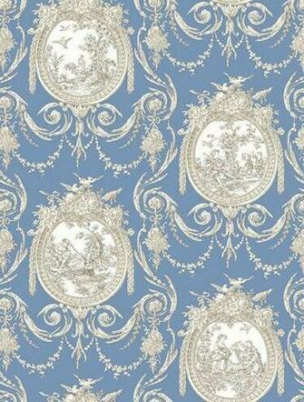 Cameo Toile Sk175121 Shand Kydd Wallpaper A Pretty Navy Blue