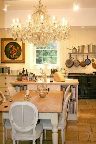Country Luxe Kitchen Designs Shabby Chic Wallpaper Ideas