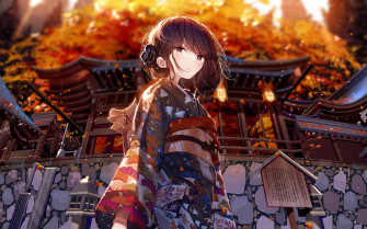 Wallpaper Girl Kimono Japan Anime 4k Ultra