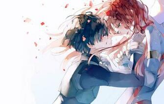 Wallpaper Girl Petals Guy Darling In The Frankxx Cute