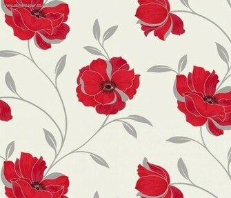Floral Wallpaper Pink Red