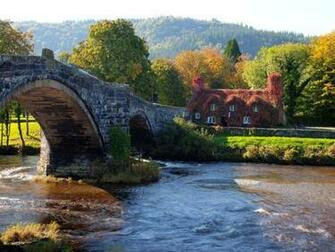 Bridge Over River Snowdonia Wales Hq Wallpaper For Pc