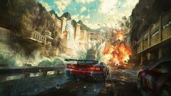 Split Second Action Racing Race Video Game Arcade