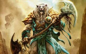 Magic The Gathering Weapons Armor Artwork Planeswalker Ajani Wallpaper