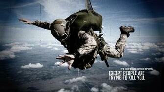 Soldier Skydive Fall Paratrooper Warriors Mask Military Text