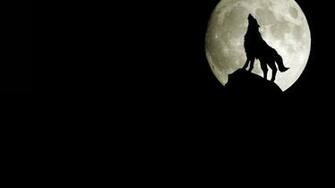 Moon Black Background Wolves Wallpaper