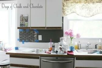 Of Chalk And Chocolate Easy Diy Self Adhesive Faux Tile Backsplash