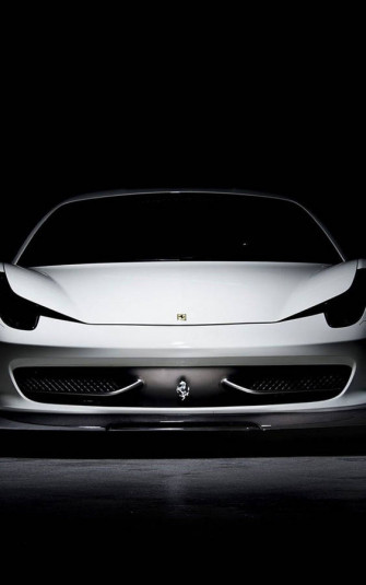 White Smooth Looking Ferrari iPhone Wallpaper