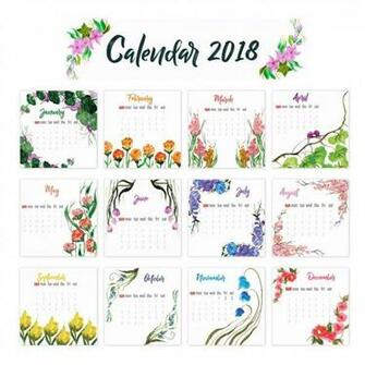 Vector Calendar Floral Design My Graphic