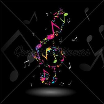 Treble Clef Music Notes Illustration Gl Stock Image