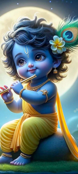 Cute Little Krishna iPhone Wallpaper
