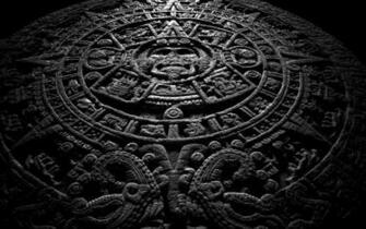 Aztec Calendar Wallpaper Stock Photos