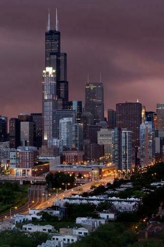 Chicago At Night iPhone 4s Wallpaper S In
