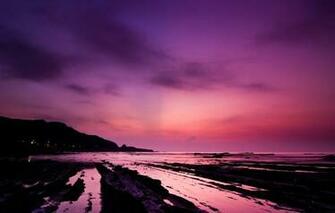 Wallpaper Beach Water Sunset Pink Landscapes
