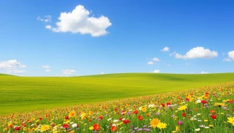 Spring Flower Fields Wallpaper