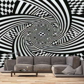Arjrviwns Checkered Waves Board Abstract 3d Black And White Or