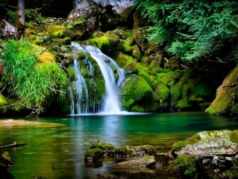 Serene Desktop Waterfall Wallpaper HD