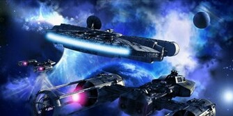 Millenium Falcon About To Go Into Hyperspace Action Games Wallpaper