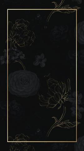 Premium Psd Image Of Gold Frame On A Dark Floral