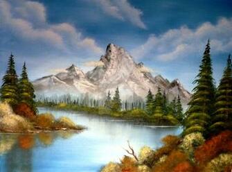 Bergsee Nach Bob Ross By Art Meets Me