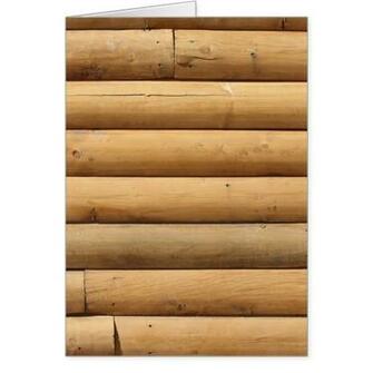 Faux Log Cabin Siding Background Greeting Card