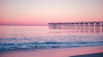 Wallpaper Pier Sea Surf Pink Pastel Color Palette Rgb