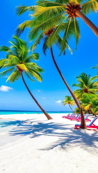 Tropical Beach Chairs Wallpaper