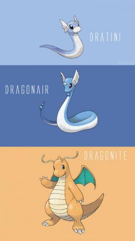 Wallpaper Dratini Dragonar And Dragonite By Nidemigod