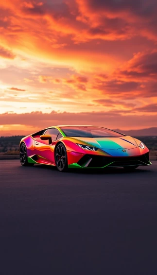 Rainbow Lamborghini Wallpaper